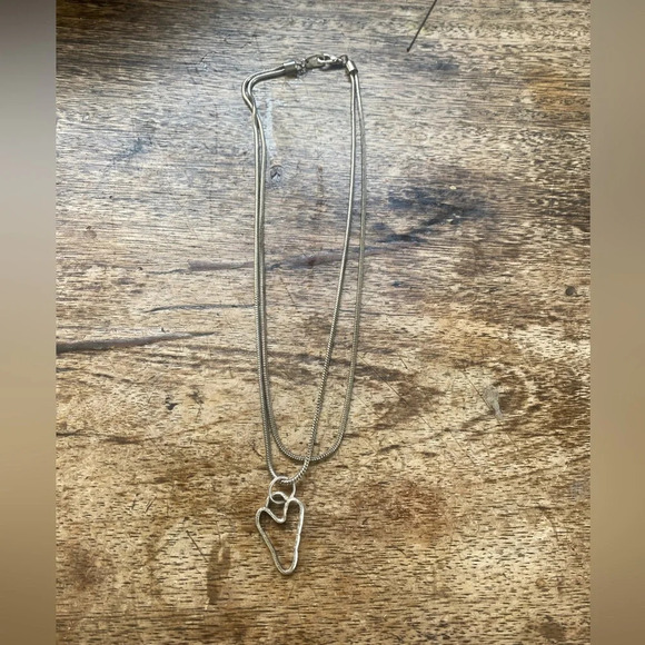 Rustic sterling silver heart necklace - Picture 8 of 10